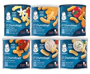 gerber graduates lil crunchies, variety pack, 1.48-ounce canisters (pack of 6)