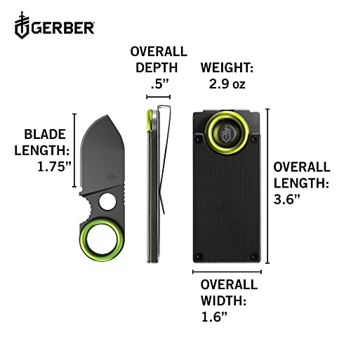 Gerber Gear 31-002521N GDC Pocket Knife Money Clip, GDC Fixed Blade Knife and Case, EDC Gear, Stainless Steel