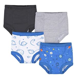gerber baby boys infant toddler 4 pack potty training pants underwear space blue and black 3t