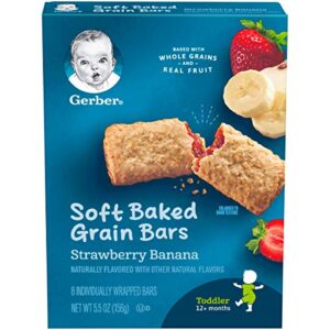 gerber graduates for toddlers cereal bars, strawberry banana, 8 ea