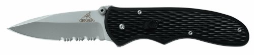 Gerber Fast Draw Knife, Assisted Opening, Serrated Edge [22-47161], Black