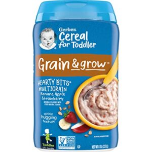 gerber baby cereal hearty bits multigrain cereal banana apple strawberry, 8 ounce