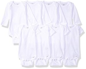 onesies brand baby 8-pack short mix & match bodysuits, white short & long sleeve, 6-9 months