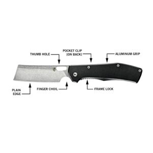 Gerber Gear 30-001494N Flatiron Folding Pocket Knife Cleaver, 3.6 Inch Blade, Black
