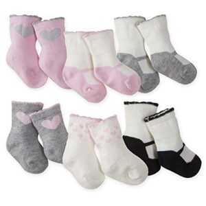 gerber baby 6-pair wiggle proof sock, bunny love, 0-3 months