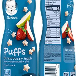 Gerber Graduates Puffs Cereal Snack, Variety (Blueberry, Apple Cinnamon, Vanilla, Strawberry Apple)1.48 Oz,(Pack -4)