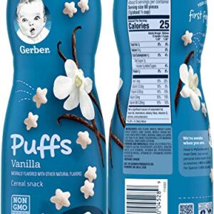 Gerber Graduates Puffs Cereal Snack, Variety (Blueberry, Apple Cinnamon, Vanilla, Strawberry Apple)1.48 Oz,(Pack -4)