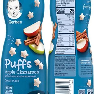 Gerber Graduates Puffs Cereal Snack, Variety (Blueberry, Apple Cinnamon, Vanilla, Strawberry Apple)1.48 Oz,(Pack -4)