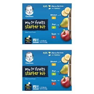 Gerber My 1st Fruits Starter Kit, Banana, Pear & Apple Puree, 2 Ounce Tubs, 2-Pack (Set of 6)