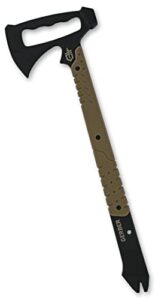 gerber gear 30-000715n downrange tactical tomahawk, multitool hammer head axe and prybar, included sheath, brown/black