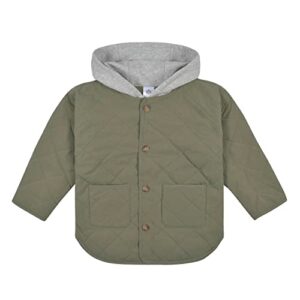 gerberbaby boystoddler hooded quilted jacketgreen18 months