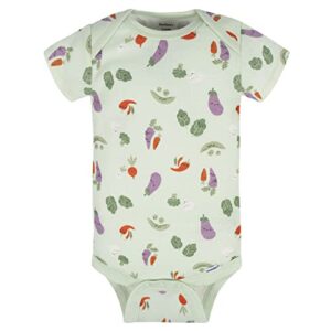 Gerber Unisex Baby 5-Pack Short Sleeve Variety Onesies Bodysuits Happy Veggies 12 Months