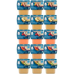 Gerber 2nd Foods Tubs Breakfast Cereal Variety Pack, 3 Pear Cinnamon Oatmeal, 3 Apple Banana Oatmeal, 3 Apple Banana Mixed, 3 Apple Mango Rice, 3 Apple Strawberry Blueberry, 15 CT