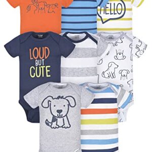 Onesies Brand Baby Boy's 8-Pack Short Sleeve Mix & Match Bodysuits, Loud Cute Dog, 12 Months