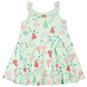 Gerber Baby Girls' 3-Piece Sundress, Diaper Cover and Hat Set, Green Pear, 5T