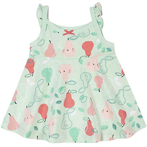 Gerber Baby Girls' 3-Piece Sundress, Diaper Cover and Hat Set, Green Pear, 5T