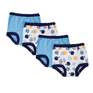 gerber baby boys infant toddler 4 pack potty training pants underwear blue sport 3t
