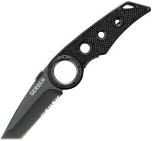 gerber gear 30-000433 remix folding pocket knife, serrated edge, black