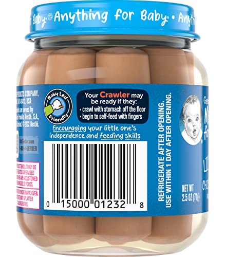 Gerber Mealtime for Baby Lil’ Sticks, Chicken Sticks, Packed in Water, No Nitrates or Nitrites Added, for Crawlers 10 Months & Up, 2.5-Ounce Jar (Pack of 10 Jars)