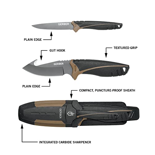 Gerber Gear 31-001159N Hunting Knife Gear Myth Field Dress, Hunting Knife Set, Brown