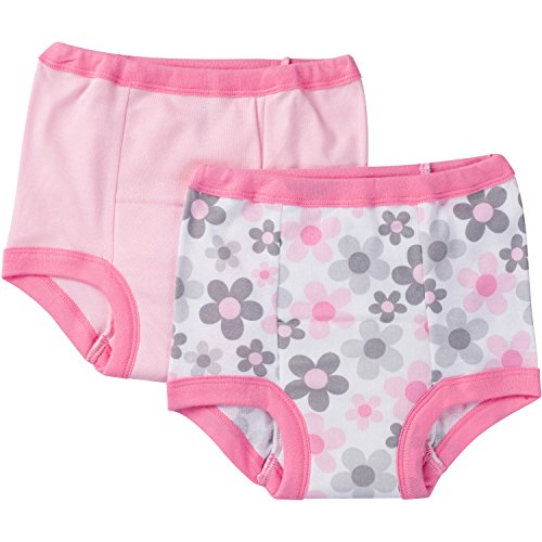 Gerber baby girls Infant Toddler 4 Pack Potty Training and Underwear panties, Pink Flower, 3T US