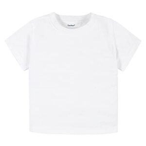 Gerber Baby Toddler 5-Pack Solid Short Sleeve T-Shirts Jersey 160 GSM, White, 4T