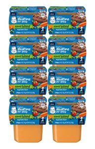 gerber 2nd foods, vegetable and beef pureed baby food, 8 ounce, (pack of 8)
