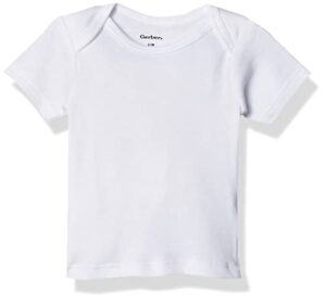 gerber baby 3-pack short-sleeve slip-on shirts, white, 24 months