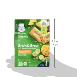 Gerber Up Age Organic Grain & Grow Soft Baked Grain Bars Banana Mango Pineapple, 5oz