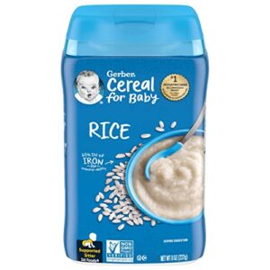 gerber baby cereal 1st foods, rice, 8 ounce