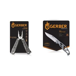 gerber gear truss multitool with 17 tools, 4.35” closed (30-001343n) & 22-48485 paraframe mini pocket knife, 2.2 inch fine edge blade, stainless steel