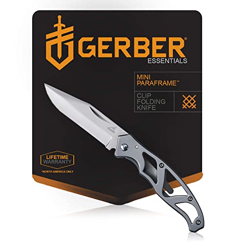 Gerber Gear Truss Multitool with 17 Tools, 4.35” Closed (30-001343N) & 22-48485 Paraframe Mini Pocket Knife, 2.2 Inch Fine Edge Blade, Stainless Steel