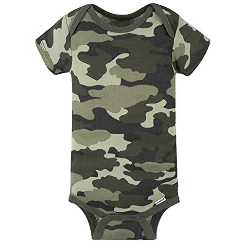 Gerber Baby Boys' 4-Pack Short Sleeve Onesies Bodysuits, Bear Green, 3-6 Months