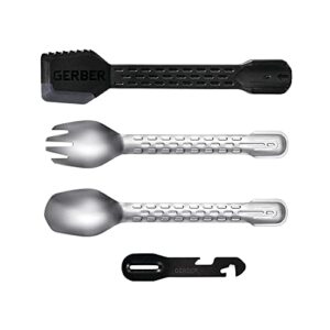 gerber gear compleat camping utensils cooking tool set, silver