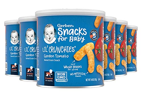 Gerber Graduates Lil' Crunchies, Garden Tomato, 1.48-Ounce Canisters (Pack of 6) FlavorName: Garden Tomato, Model: 9600356, Baby & Child Shop