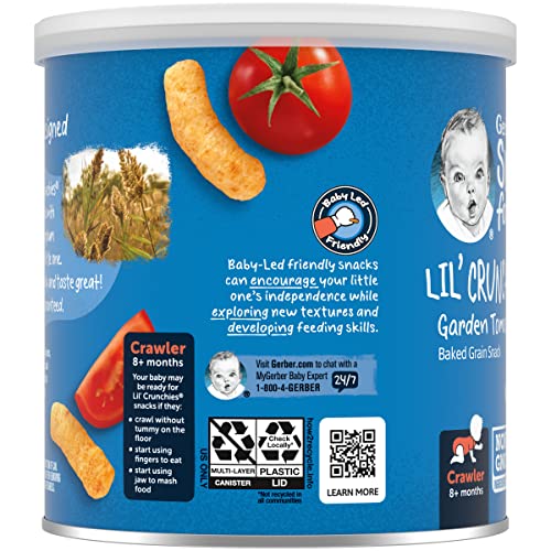 Gerber Graduates Lil' Crunchies, Garden Tomato, 1.48-Ounce Canisters (Pack of 6) FlavorName: Garden Tomato, Model: 9600356, Baby & Child Shop