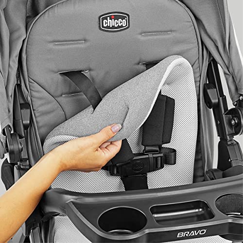 Chicco Bravo LE Trio Travel System, Bravo LE Quick-Fold Stroller with KeyFit 30 Zip Infant Car Seat, Car Seat and Stroller Combo | Driftwood/Grey