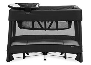 4moms breeze plus portable playard with removable bassinet and baby changing station, easy one-handed setup, from the makers of the mamaroo