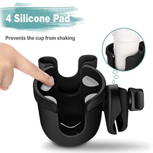 Guiseapue Stroller Cup Holder with Phone Holder, Universal Bottle Holder for Wheelchair, Walker, Bike, Scooter, Stroller Accessories for Uppababy, Nuna, Bugaboo, Doona, Gifts for Women, Mom, Men