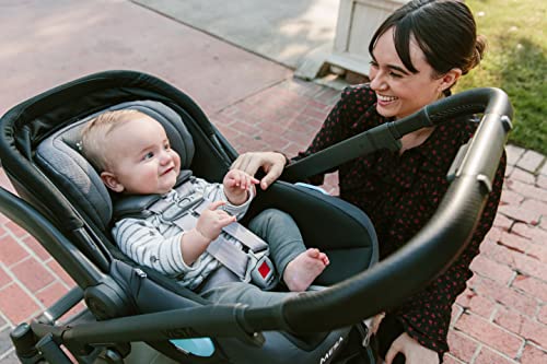 UPPAbaby Vista V2 Stroller - Greyson (Charcoal Melange/Carbon/Saddle Leather) + Mesa Infant Car Seat - Jordan (Charcoal Melange) Merino Wool