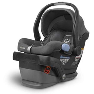 UPPAbaby Vista V2 Stroller - Greyson (Charcoal Melange/Carbon/Saddle Leather) + Mesa Infant Car Seat - Jordan (Charcoal Melange) Merino Wool