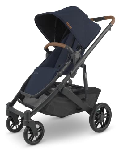 Cruz V2 Stroller - NOA (Navy/Carbon/Saddle Leather) + MESA V2 Infant Car Seat - Jake (Charcoal)