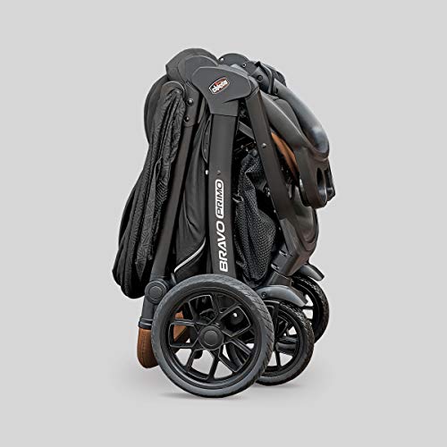 Chicco Bravo Primo Trio Travel System, Bravo Primo Quick-Fold Stroller with Chicco KeyFit 35 Zip Extended-Use Infant Car Seat, Car Seat and Stroller Combo | Springhill/Black