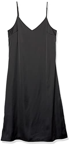 The Drop Women's Ana Silky V-Neck Midi Slip Dress Dress, -Black, S