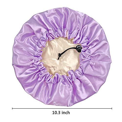 3 Pieces Kids Satin Bonnet Night Sleep Caps, Adjustable Sleeping Hat Soft Silk Flower Night Hats for Natural Hair Teens Toddler Child Baby Reversible Double