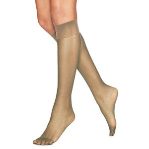 hanes silk reflections reinforced toe knee-highs (little color/one size) pack of two