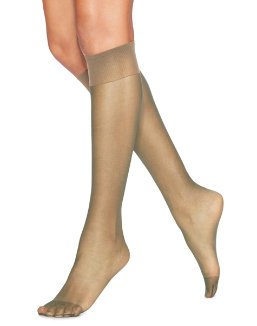Hanes Silk Reflections Reinforced Toe Knee-Highs (Little Color/One Size) Pack of Two