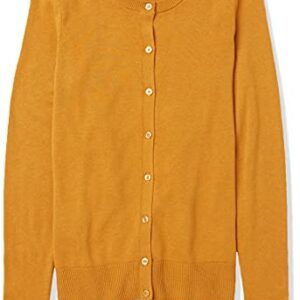 Amazon Essentials Women's Lightweight Crewneck Cardigan Sweater (Available in Plus Size), Tobacco Brown, XX-Large