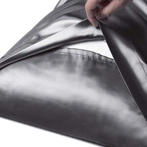 BEDELITE Satin Silk Body Pillow Pillowcase for Hair and Skin, Premium and Silky Dark Grey Long Body Pillow Case Cover 20x54 with Envelope Closure