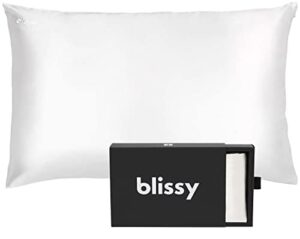 blissy silk pillowcase – 100% pure mulberry silk – 22 momme 6a high-grade fibers – satin pillowcase for hair & skin – regular, queen & king size silk pillow case with hidden zipper – moisture wicking